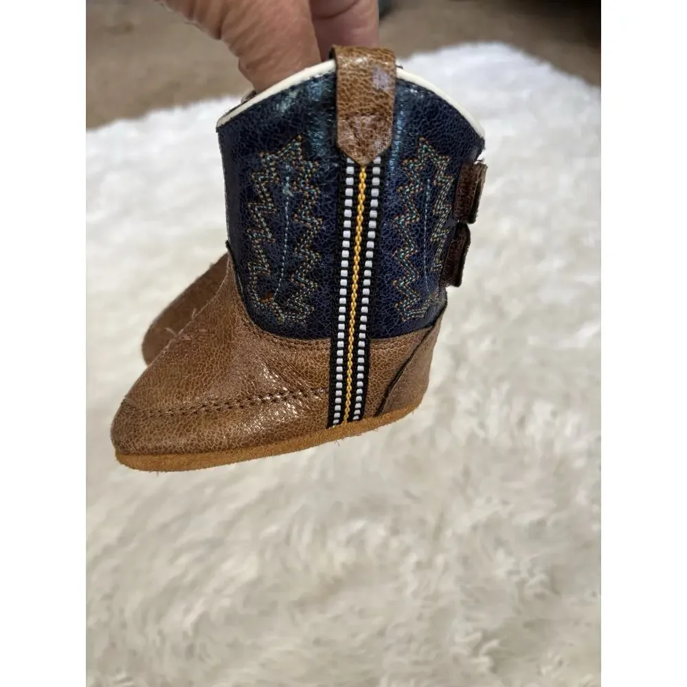 Old West “Poppets” Infant Sz. 1 Soft Cowboy Boots. Adorable, Excellent Condition